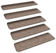 Set of 15 Skid-Resistant Carpet Stair Treads Black Ripple, 8"x30"