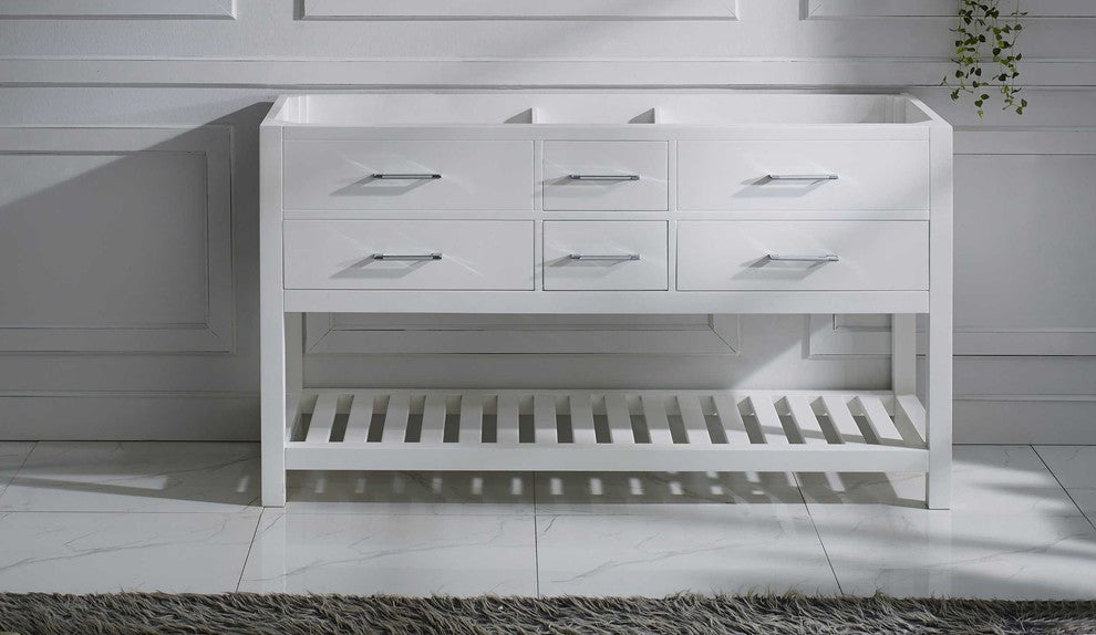 Caroline Estate 60" Double Bathroom Vanity Cabinet, White