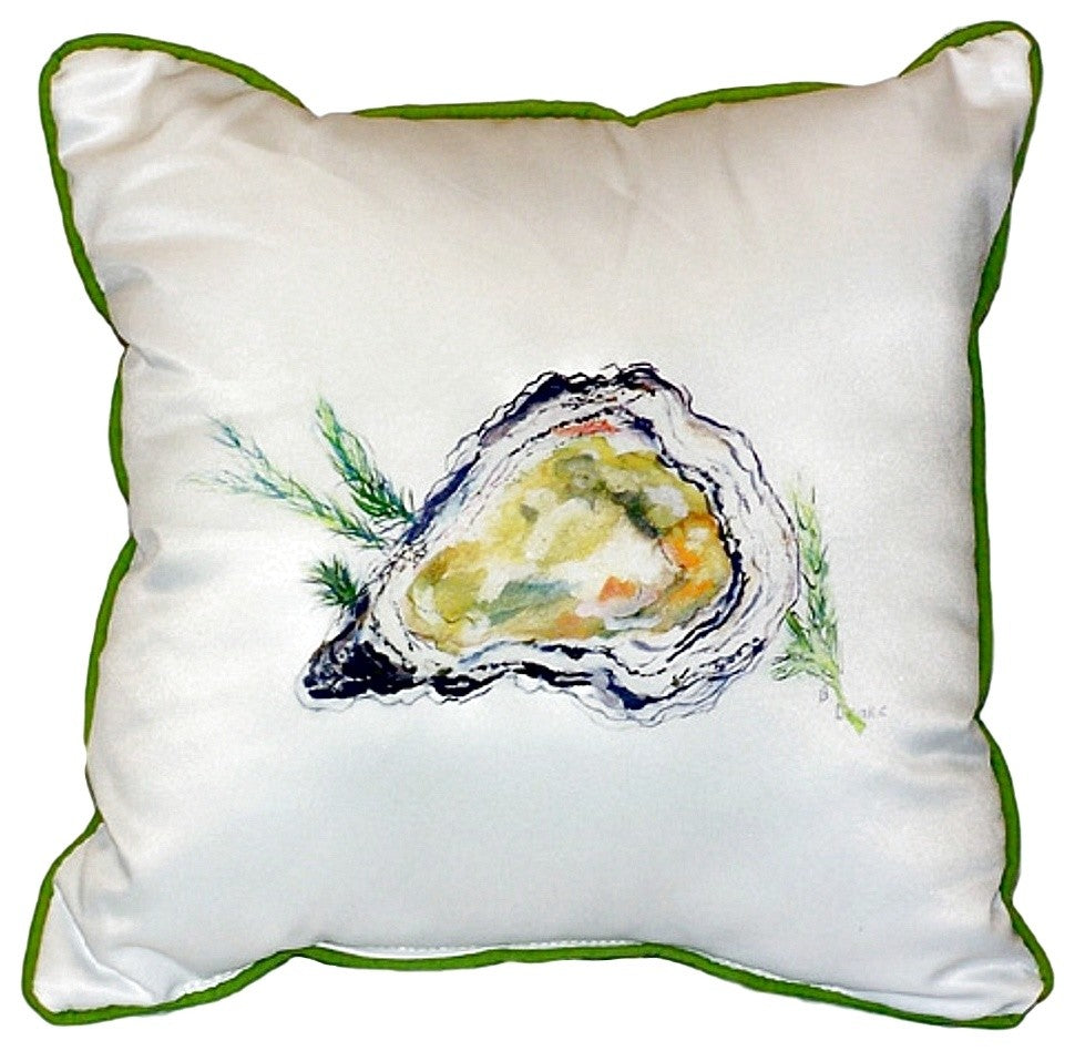 Betsy Drake Oyster Shell Small Indoor/Outdoor Pillow 12x12
