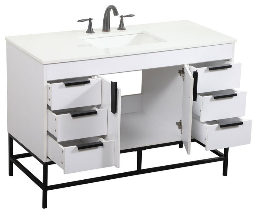 Home Living 22" Modern White-Light Bathroom Vanity