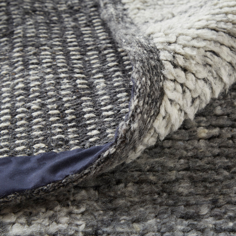 Weave & Wander Rheed Wool Rug, Silver Gray/Taupe, 2ft x 3ft Rug