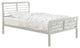 Contemporary Full Metal Bed, Silver