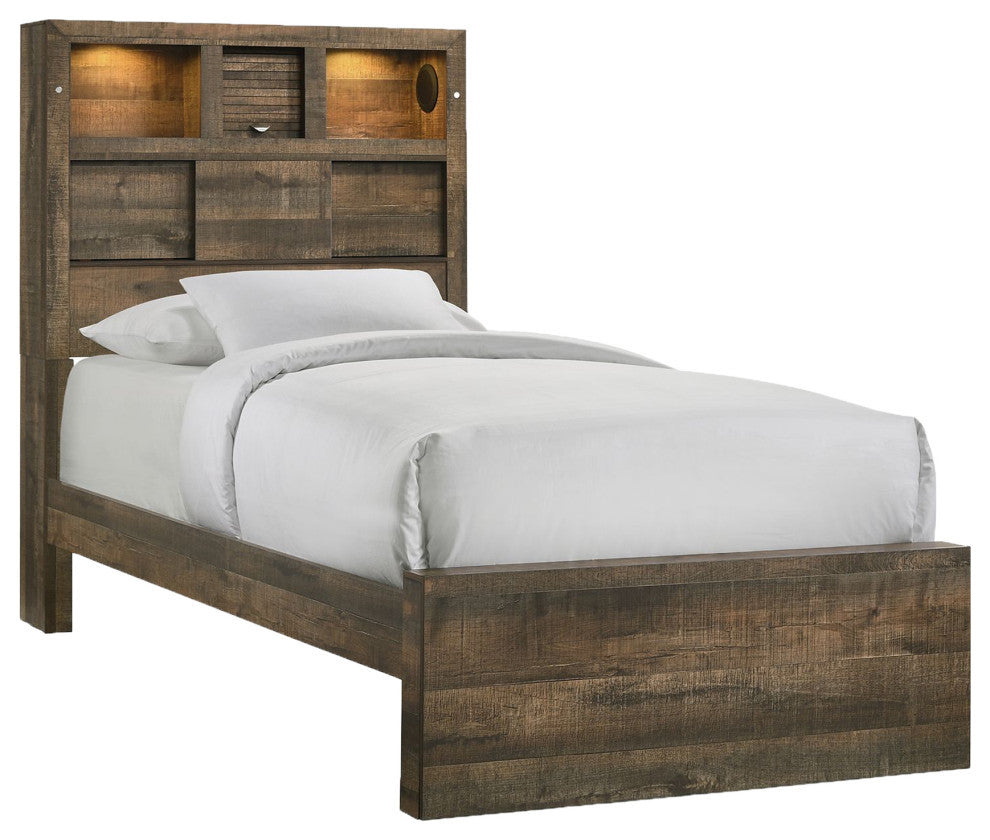 Picket House Beckett Twin Bookcase Panel 3-Piece Bedroom Set With Bluetooth