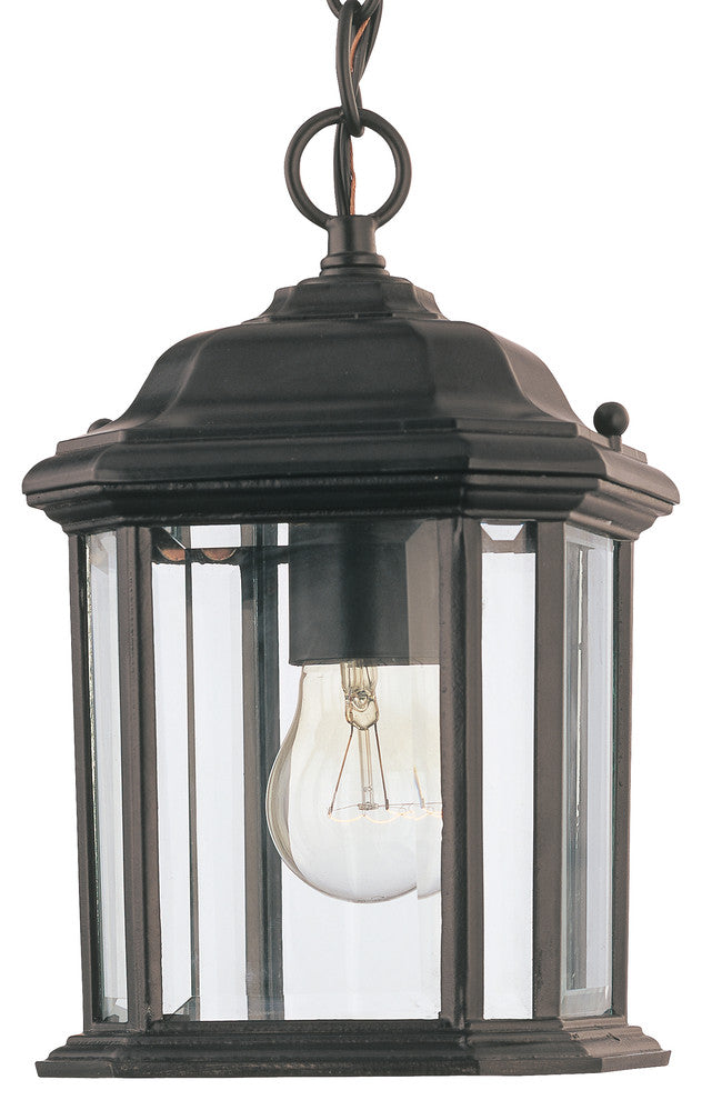 Generation Lighting 1-Light Outdoor Semi-Flush Convertible Pendant, Black