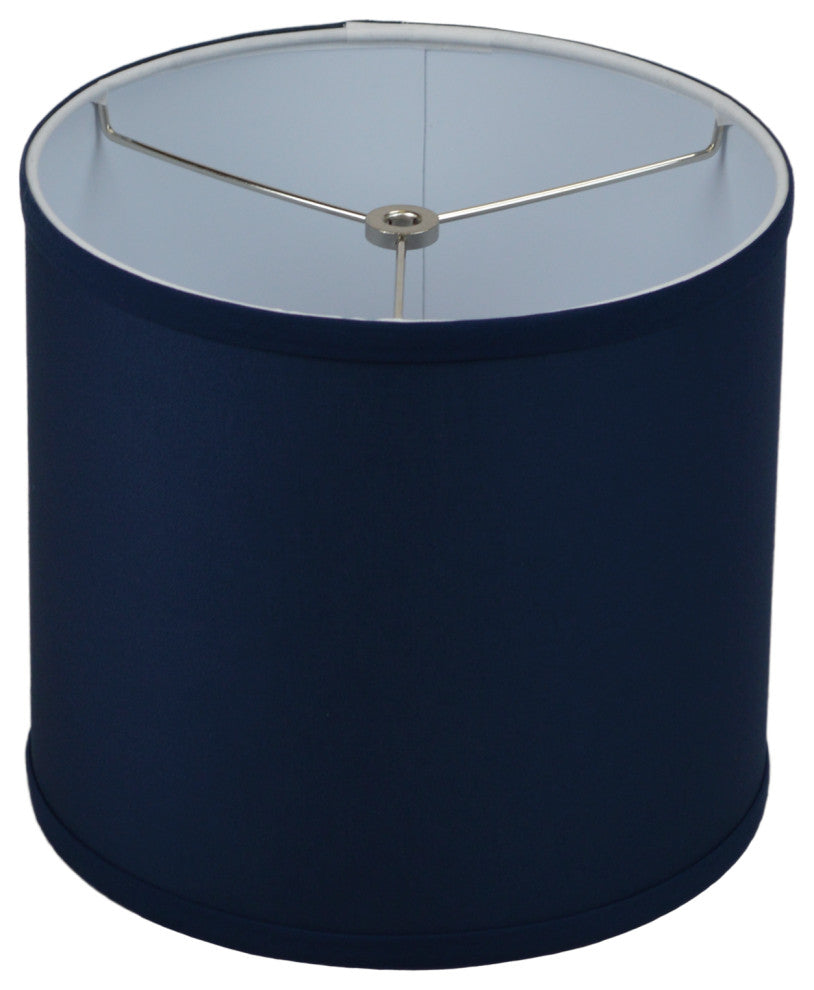 Fenchel Shades 10"x10"x9" Spider Attachment Drum Lamp Shade, Linen Navy