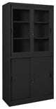 Vidaxl Office Cabinet With Sliding Door Anthracite 35.4"x15.7"x70.9" Steel