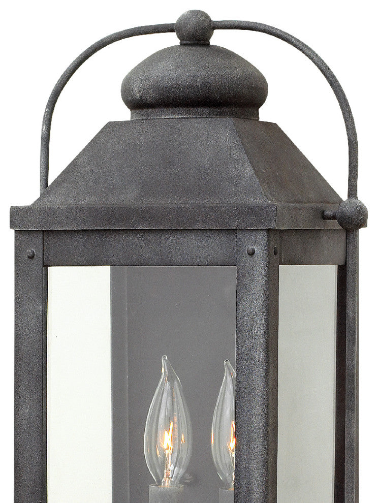 Hinkley Anchorage Medium Wall Mount Lantern, Aged Zinc