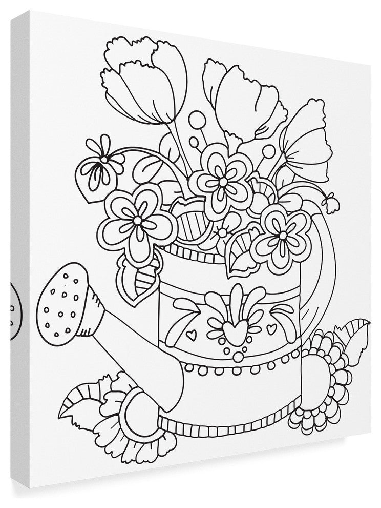 Valarie Wade 'Watering Can Line Art' Canvas Art, 35"x35"