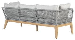 Cypress Teak Wood Sofa with Gray Color Rope Design