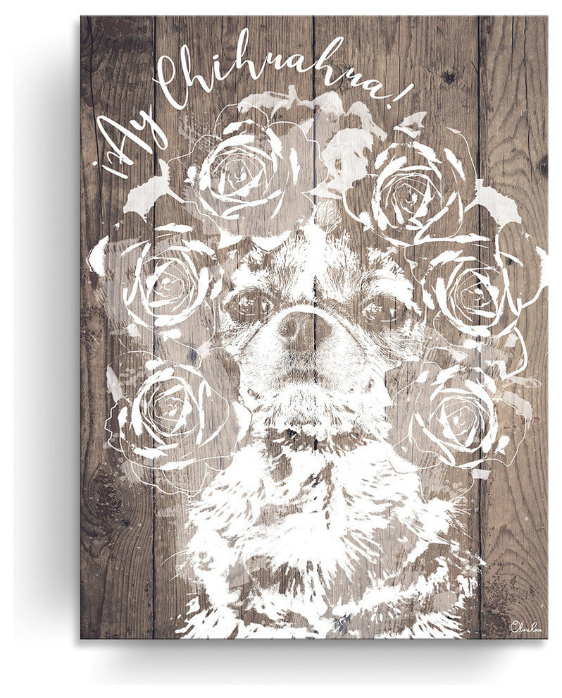 Ready2HangArt 'Ay Chihuahua' Wrapped Canvas Dog Wall Art, 30"x20"