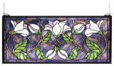 25W X 11H Magnolia Stained Glass Window