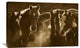 "Horse Herd At Annual Round-Up, Backlit, Ecuador - Sepia" Artwork, 36" x 24"
