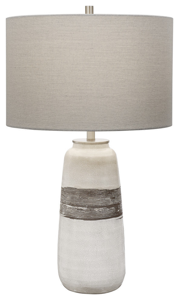 Uttermost Comanche White Crackle Table Lamp