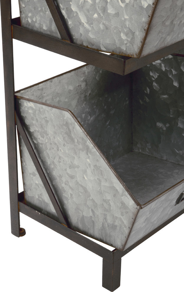 Industrial Metal Bin Display Organizer