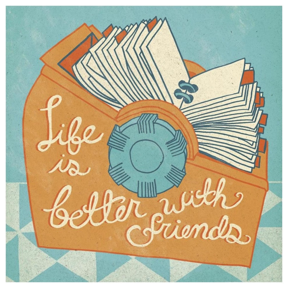 "Life is Better Orange" Digital Paper Print by Mary Urban, 26"x26"