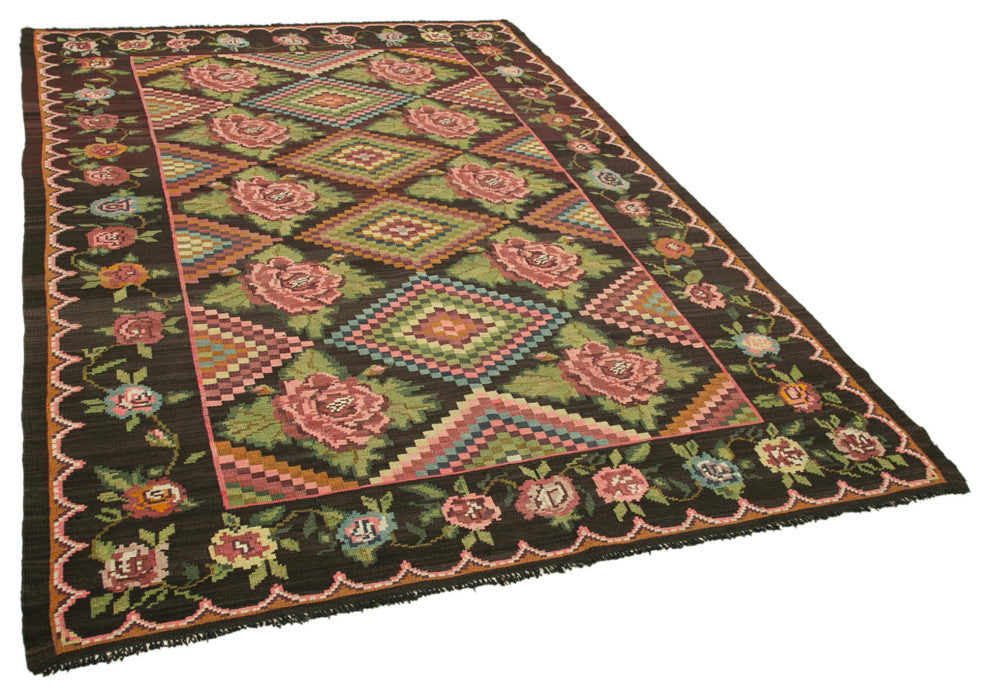 Rug N Carpet - Handmade Moldovan 6' 4'' x 9' 6'' Unique Flatweave Kilim Rug