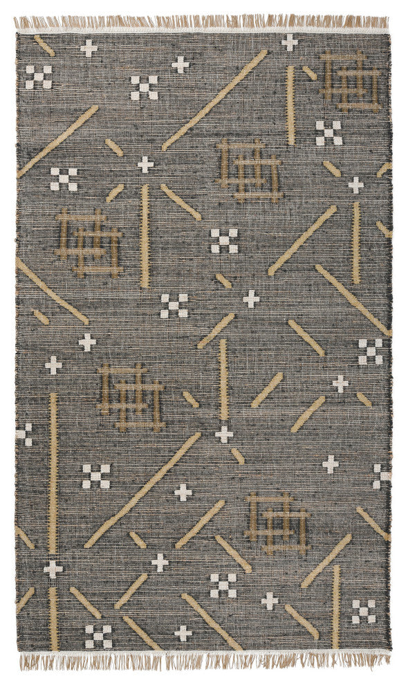 Belfast Wool Blend Area Rug by Kosas Home, Black/Multi, 5x8