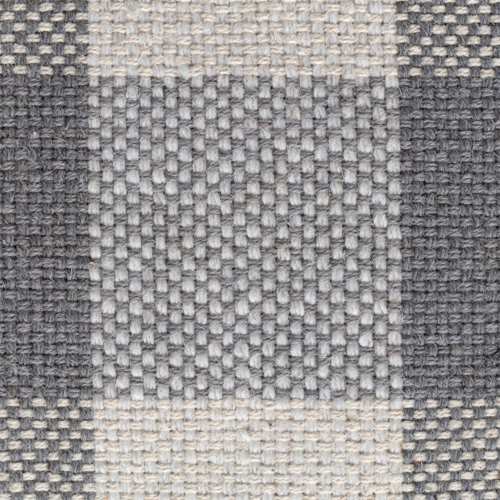 Cloudy Sky 20" x 20" x 20" Ivory and Gray Pouf