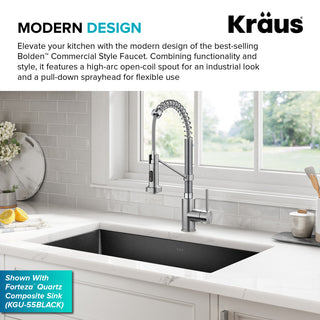 Bolden Commercial Style 2-Function Pull-Down 1-Handle 1-Hole Kitchen Faucet, Spot-Free Stainless Steel/ Chrome