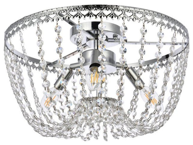 Elegant Lighting Kylie 3-Light Flush Mount Chrome