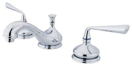 Kingston Brass Widespread Bathroom Faucet With Brass Pop-Up, Polished Chrome