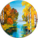 Birch Forest Near The River, Landscape Round Wall Art, 23"