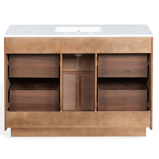 Safavieh Couture Zeus Vanity, Medium Oak/White, 48In