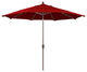 11' Champagne Auto-Tilt Crank Lift Aluminum Umbrella, Sunbrella, Jockey Red