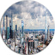 City Of London Cityscape, Photo Round Metal Wall Art, 11"