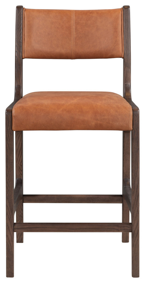 Kosas Home Wayne Top Grain Leather Stool, Counter Stool