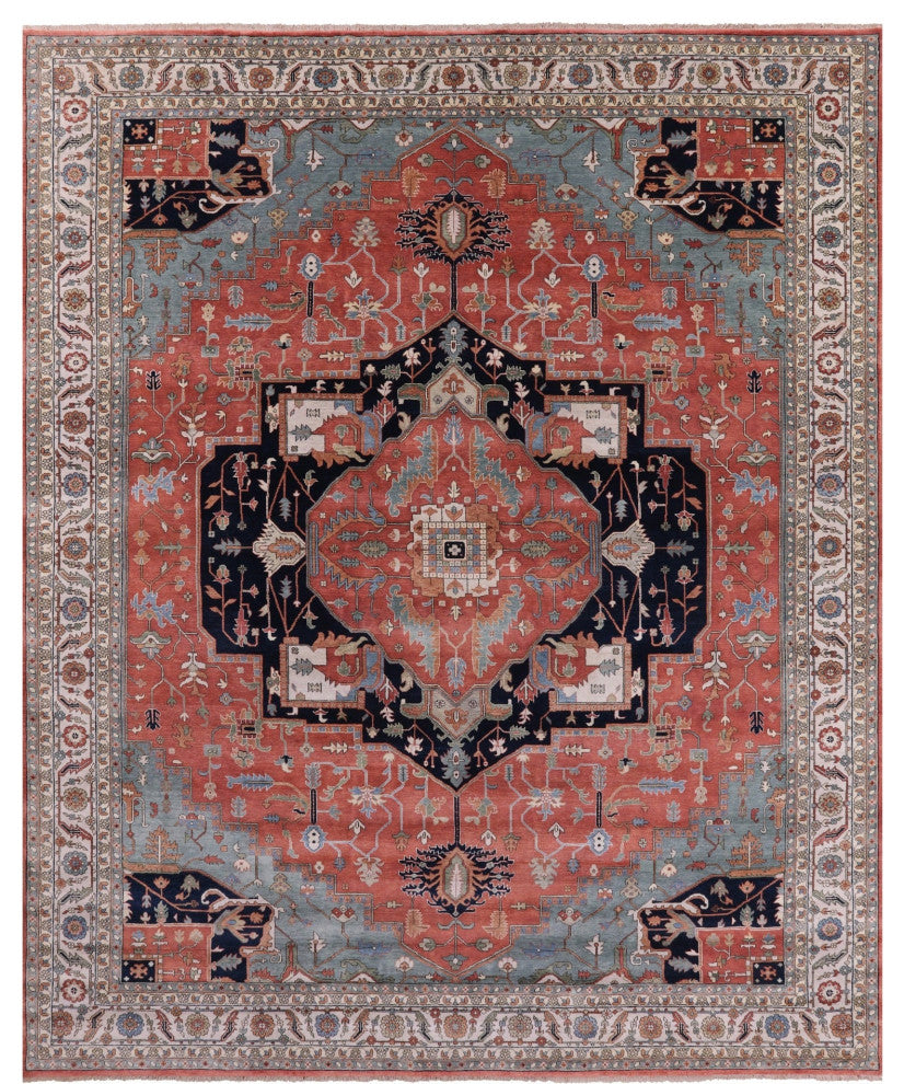 11' 11" X 14' 11" Persian Fine Serapi Handmade Wool Rug - Q14710