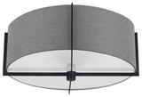 Gray Contemporary Semi-Flush Mount With Matte Black Metal
