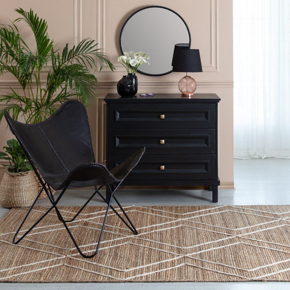 9' x 12' Bougainvillea Natural and Ivory Lattice Braided Area Rug