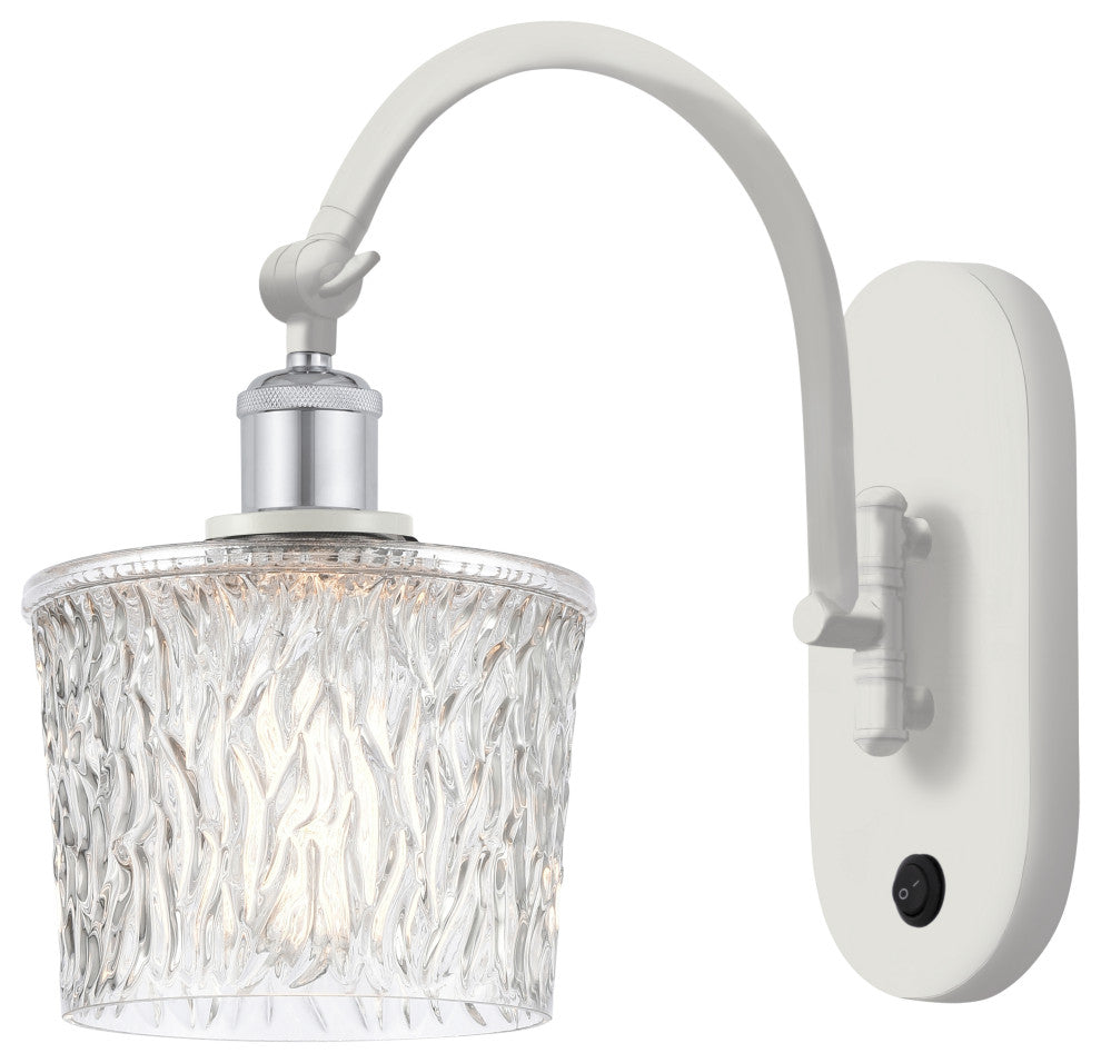 Innovations 518-1W-WPC-G402 1-Light Sconce, White and Polished Chrome