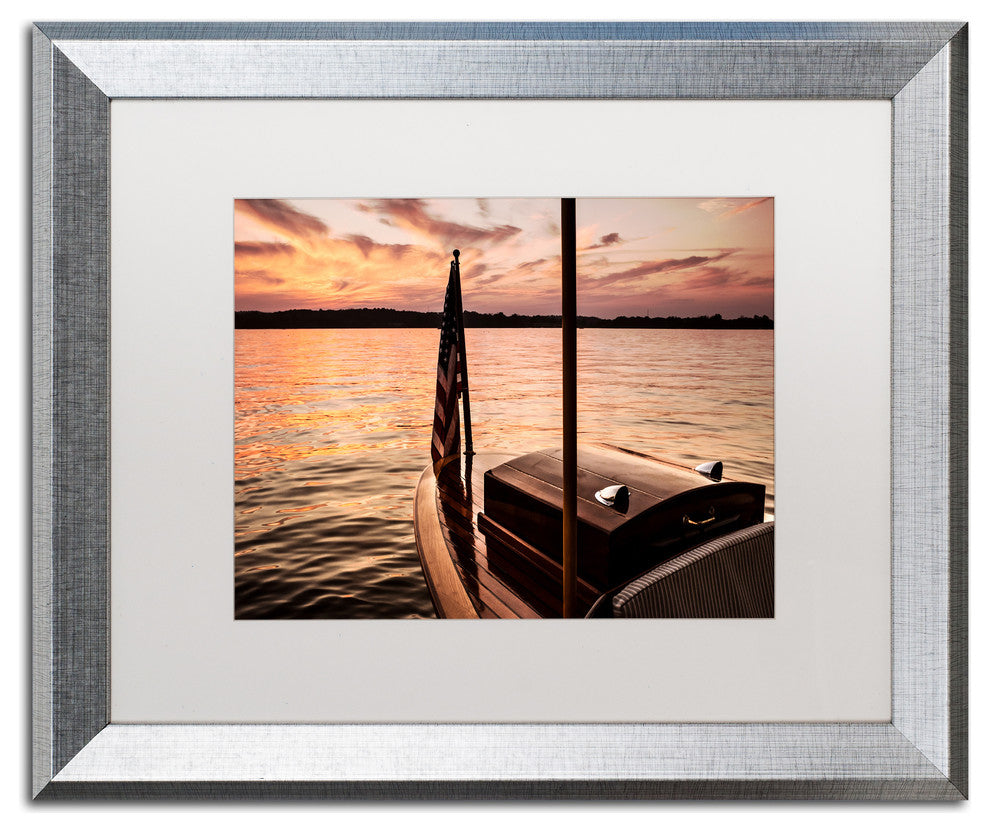 Jason Shaffer 'Chippewa Lake' Matted Framed Art, Silver Frame, White Mat, 20x16