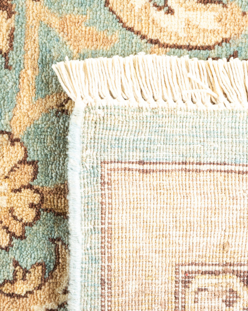 Eclectic, One-of-a-Kind Hand-Knotted Area Rug Light Blue, 8'0"x9'7"
