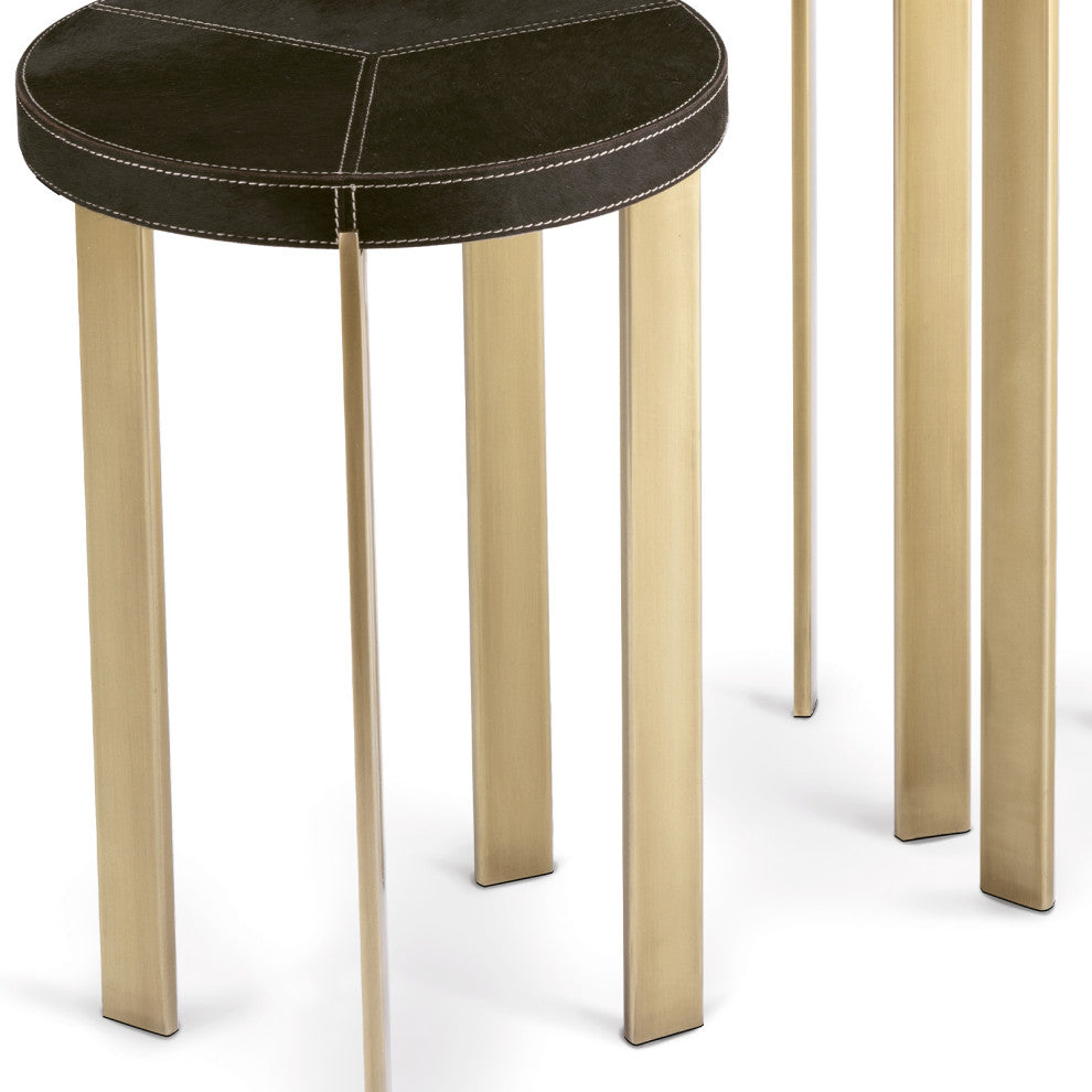 Andres Hair on Hide Mixer Table Set, Brass