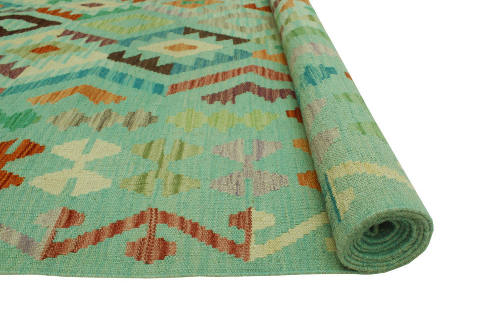 Sangat Kilim Lucia Light green/Rust Rug, 8'3x11'1