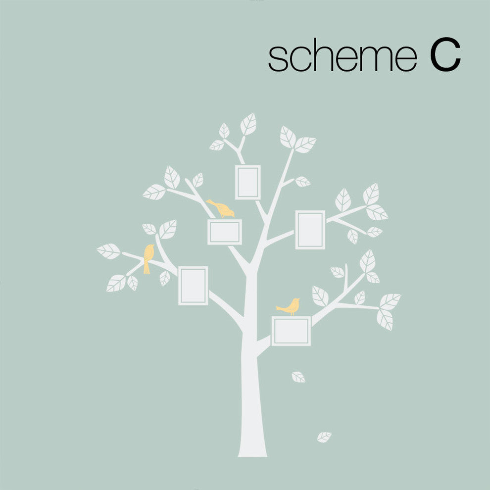 Family Tree Wall Decals, 10-Piece Set, Scheme C