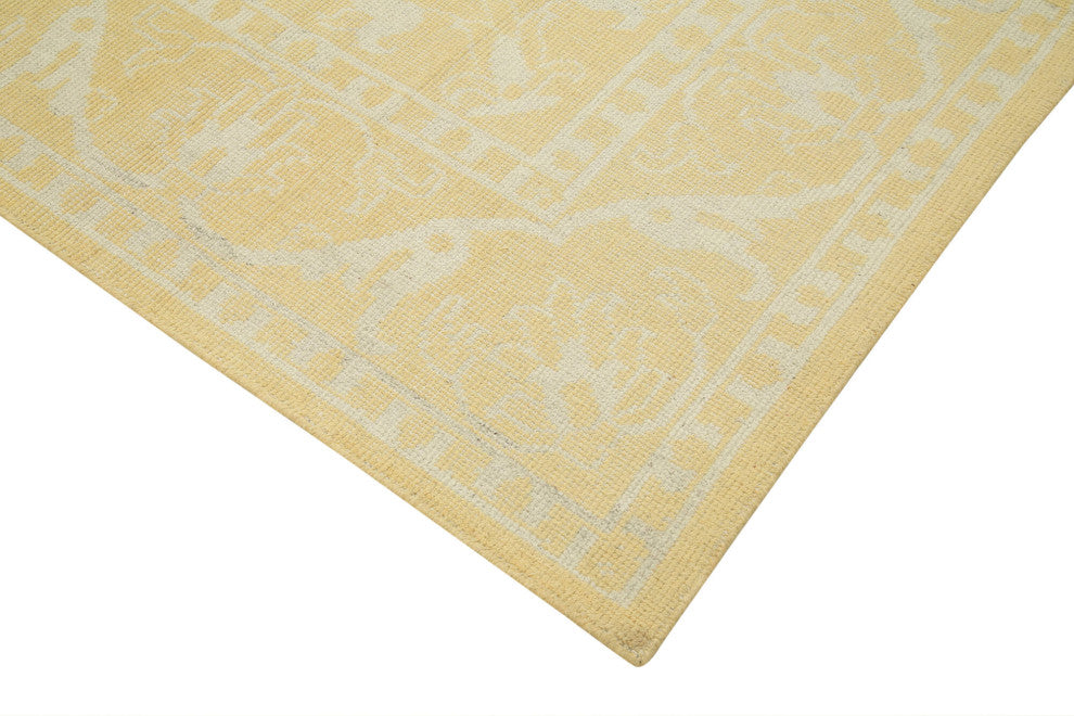Rug N Carpet - Handmade Oriental 9' 1" x 12' 0" One-of-a-Kind Yellow Oushak Rug