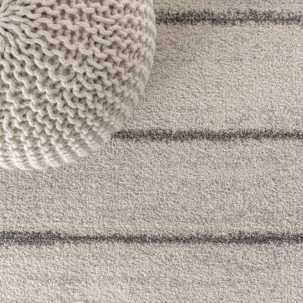 Williamsburg Minimalist Stripe Rug, Cream/Gray, 4 X 6