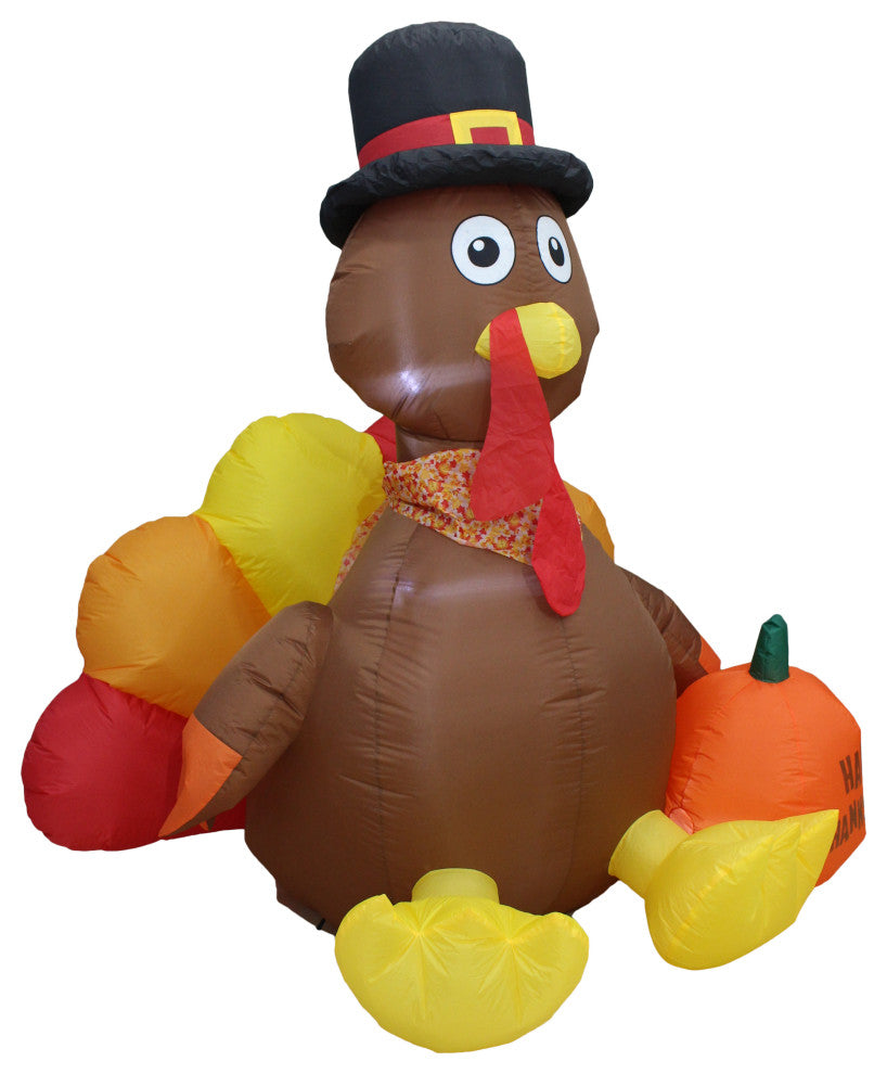 6'' Tall Thanksgiving Inflatable Turkey Yard Decoration