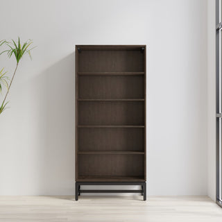 Banting SOLID HARDWOOD Mid Century Open Shelf Bookcase in Walnut Brown