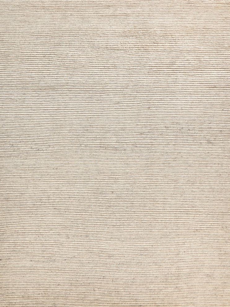 Kaza Hand-Knotted Wool Light Silver/Ivory Area Rug, 9'x12'