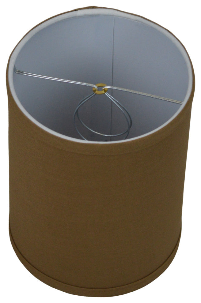 Fenchel Shades 6"x6"x8" Bulb Clip Attachment Drum Lamp Shade, Linen Bison