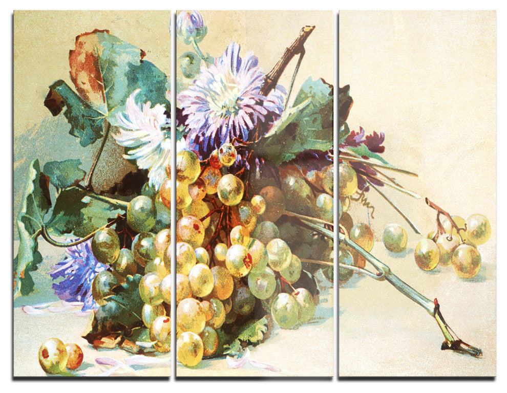 "Digital Illustrated Flowers" Metal Wall Art, 3 Panels, 36"x28"