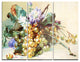 "Digital Illustrated Flowers" Metal Wall Art, 3 Panels, 36"x28"