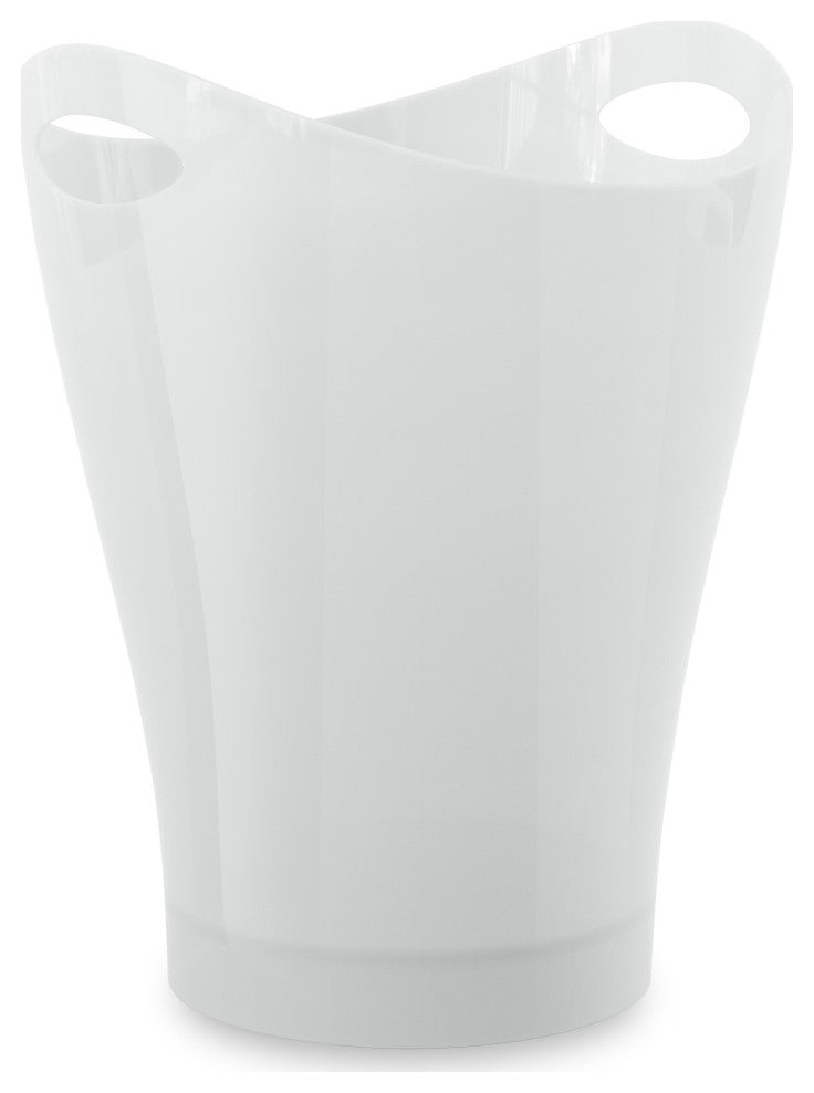 Umbra Garbino Trash Can 2.25-Gallon, Metallic White