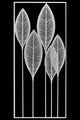 Metal Wall Art of Leaves With Frame, Portrait Orientation