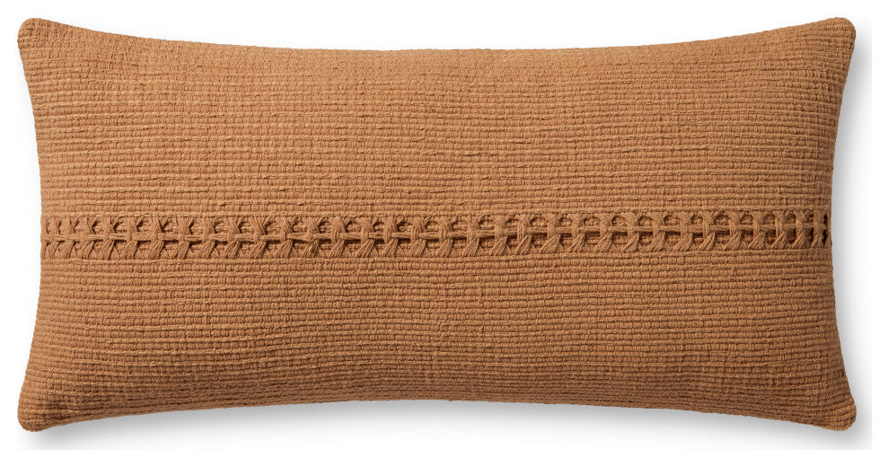 Chris Loves Julia x Loloi Harvey Orange 12'' x 27'' Cover With Poly Pillow